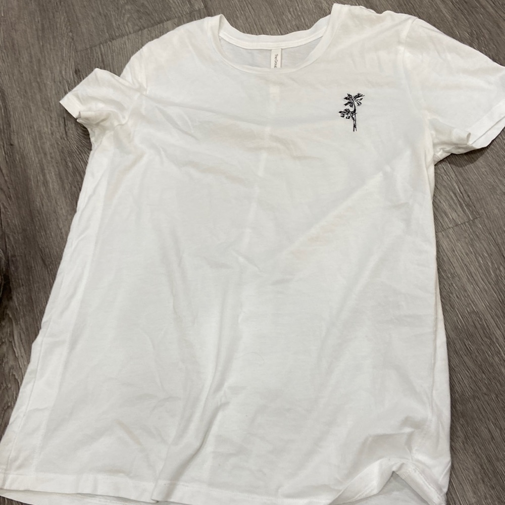 White Babaton Tee with Palm Tree Embroidery, small